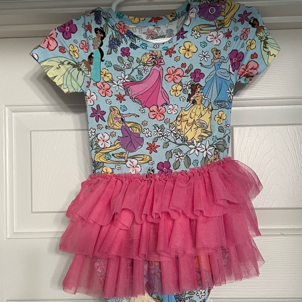 Posh Peanut Disney Princess Tulle Bodysuit Dress, 18-24 Months